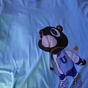 Blue Graphic T-Shirt with Bear Design